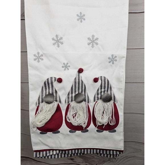 Christmas Table Runner 3 Gnomes Sleigh Hill 14 X 72 Holiday New Fast Ship #B77 - Picture 6 of 7